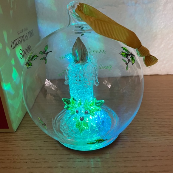 Spode LED Christmas Tree Ornament Color Changing Glass Candle Retired *VIDEO* - Picture 3 of 6